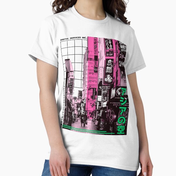 Vaporwave Cyberpunk Japanese Neon City T-Shirt