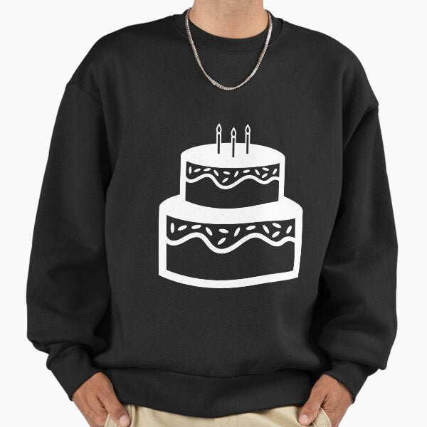 White Just a Happy Birthday Cake Sweatshirt