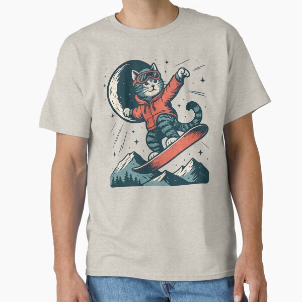 Vintage Snowboarding Cat T-Shirt