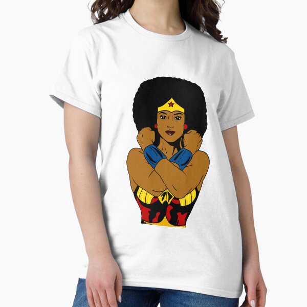 Strong Black Superhero Woman Afro Melanin T-Shirt