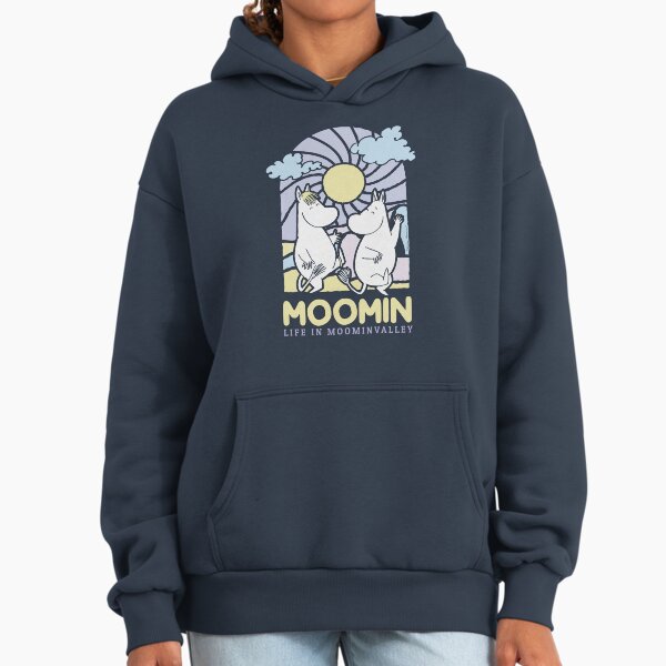 Moomin Life In Moominvalley Stained Glass Style Dark Hoodie