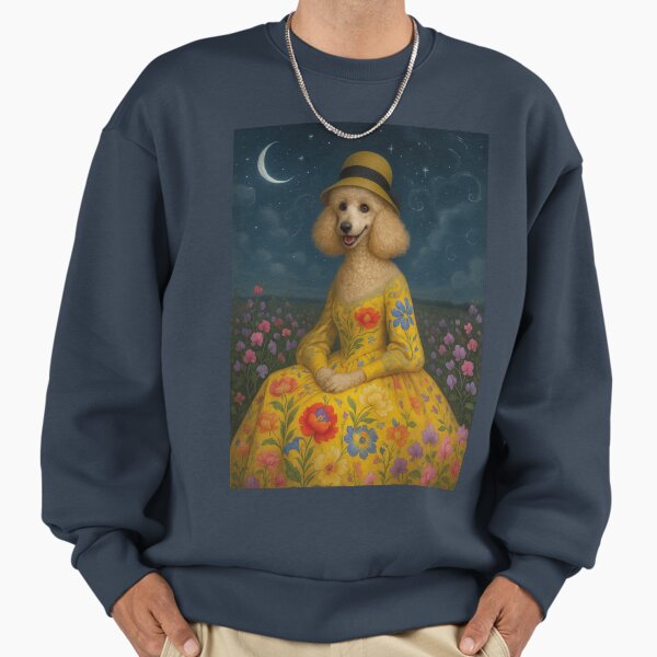 Elegant poodle lady in the moonlight Sweatshirt