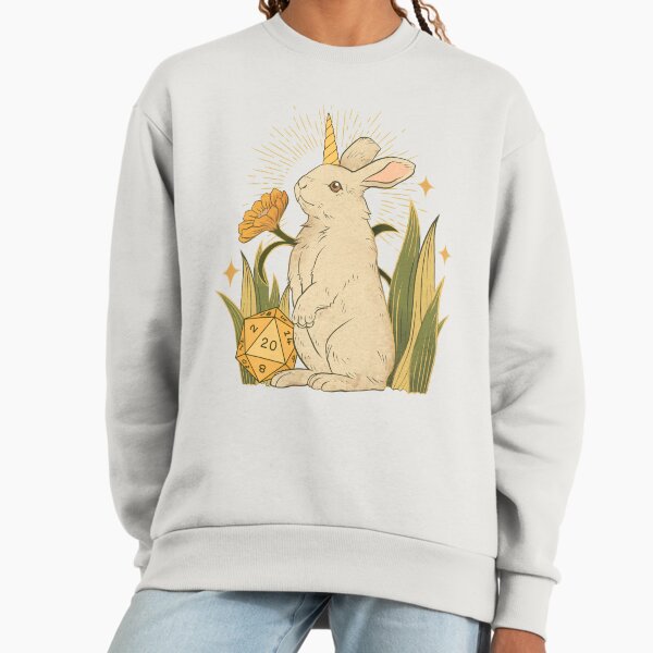 ALMIRAJ DND DICE: Cute Rabbit D20 dice. Sweatshirt