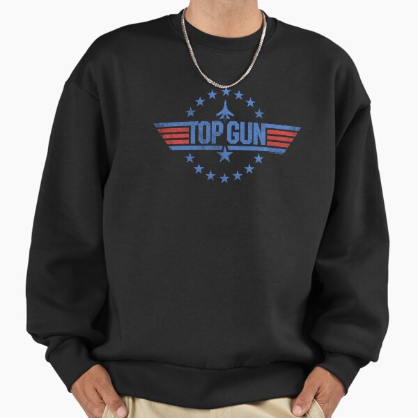 Top Gun Classic Vintage Blue & Red Movie Stars Logo Sweatshirt