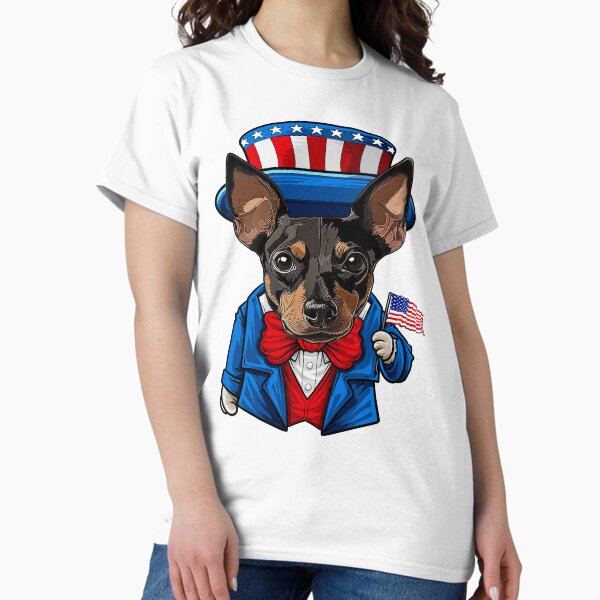 Funny 4th of July Miniature Pinscher Dog T-Shirt