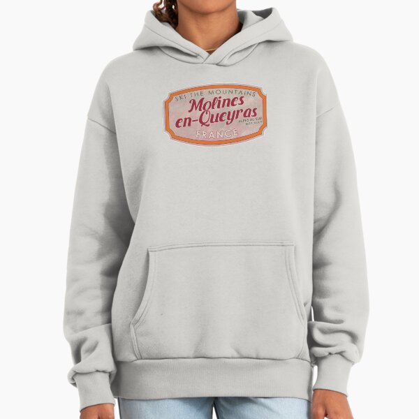 Molines-en-Queyras, France, Alpes du Sud, Ski, textured skiing badge Hoodie