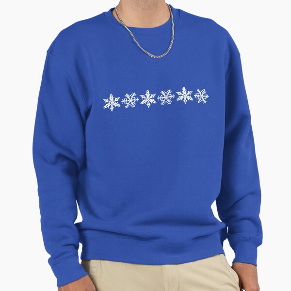 White on Blue Pyrex Snowflake Pattern Sweatshirt