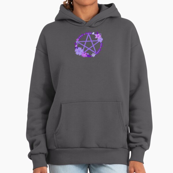 Purple Floral Pentacle Design Cheeky Witch® Hoodie