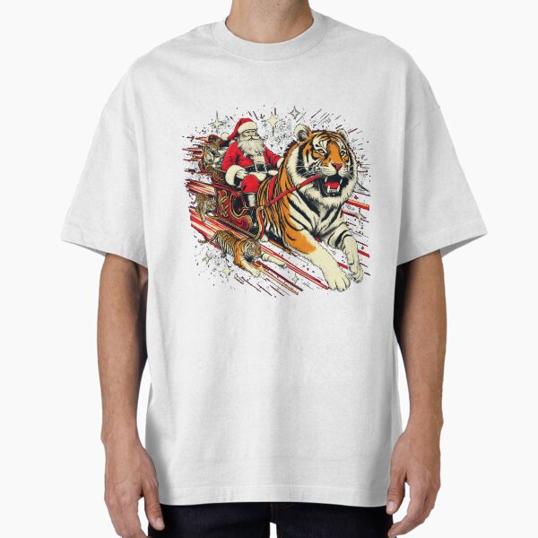Santa's sleigh pulled by tigers T-Shirt