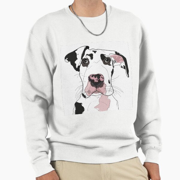 Great Dane b/w/pink dog Sweatshirt