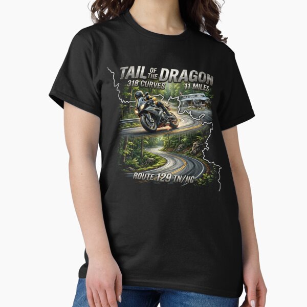 Tail of the Dragon Route 129 Performance Driving Design T-Shirt