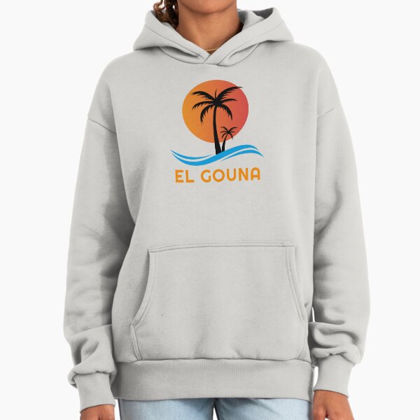 El Gouna Egypt Sunset Palm Trees And Blue Sea Waves Hoodie