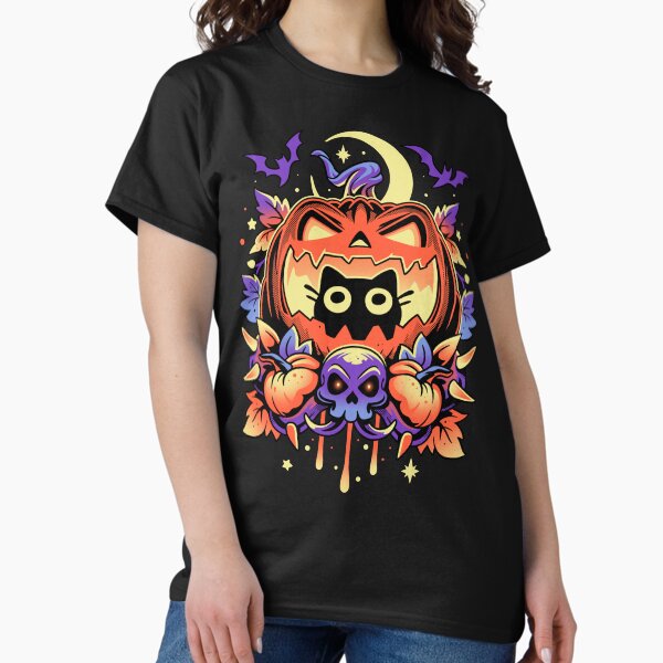 Halloween Cat Hideout - Spooky Pumpkin T-Shirt