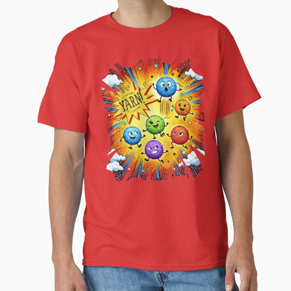 Awsome cartoon yarn explosion knitting knitter crochet crafts T-Shirt
