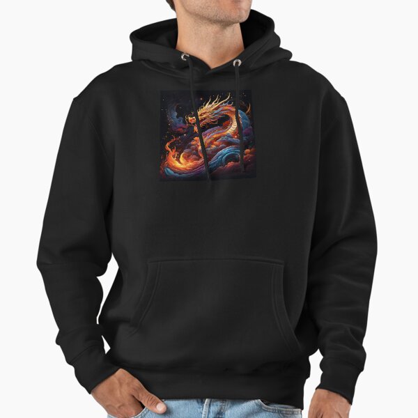 Night dragon in the sky,Legendary Animals,dragon art,Legendary dragon Hoodie