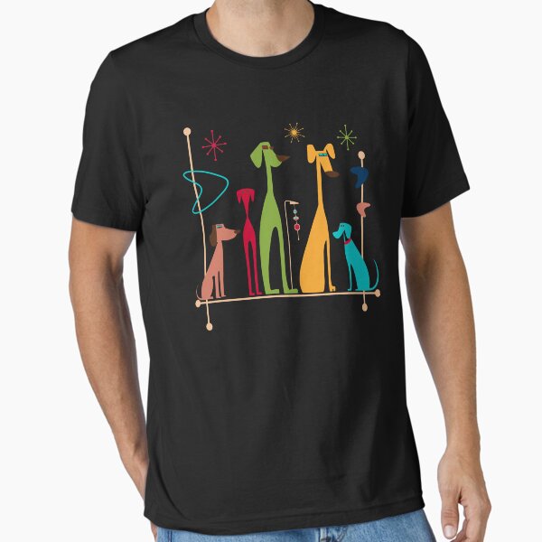 Copy of Retro Mid-Century Modern Dogs 50s 60s Style T-Shirt