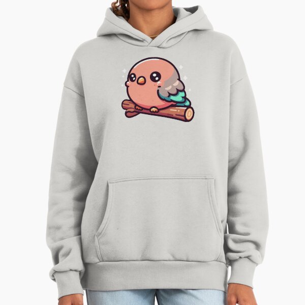 Adorable Round Pink Bird – Kawaii Chibi Parakeet Hoodie