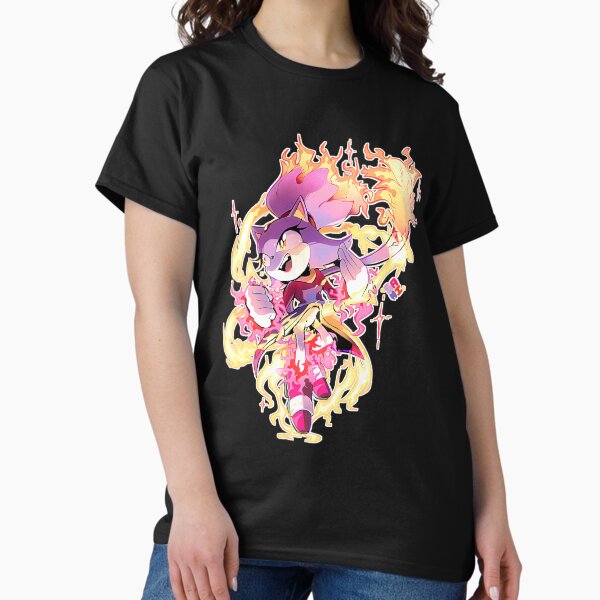 Sonics, sonics team, sonicsthehedgehog, blaze the cat anime T-Shirt