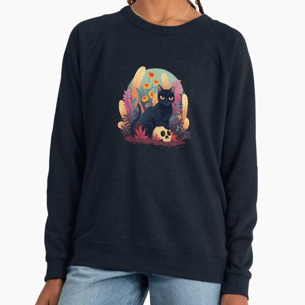 Skull kitty Lightweight Sweatshirt