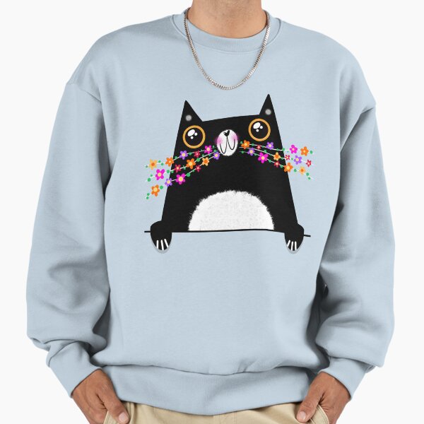 Cute cat with flowers Sweatshirt