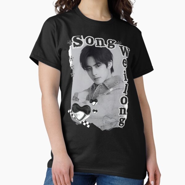 Song Weilong C-Drama Actor Black and White Collage Design T-Shirt