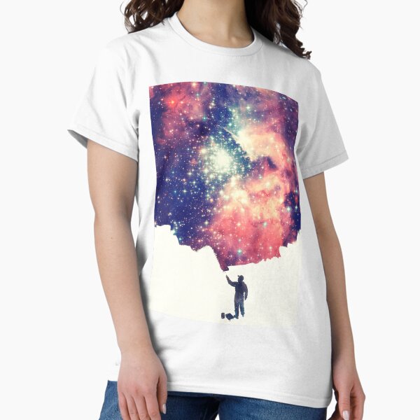 Painting the universe (Colorful Negative Space Art) T-Shirt
