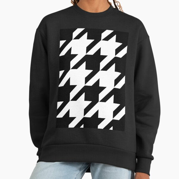 Super Large Traditional Black and White Houndstooth pattern Sweatshirt