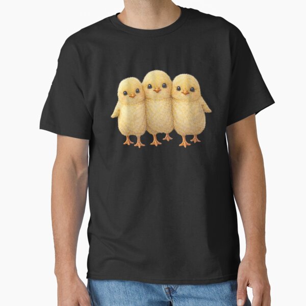 Three Chick Friends – Cute Spring Chick Watercolour T-Shirt
