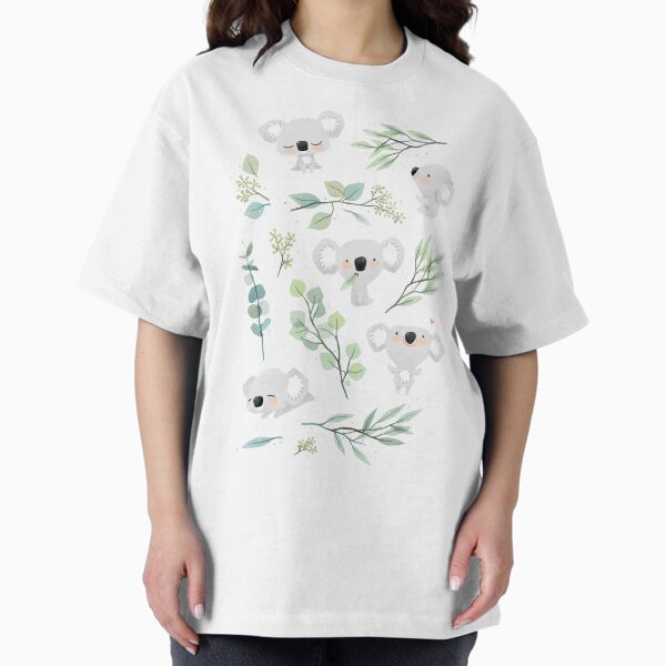 Koala and Eucalyptus Pattern T-Shirt