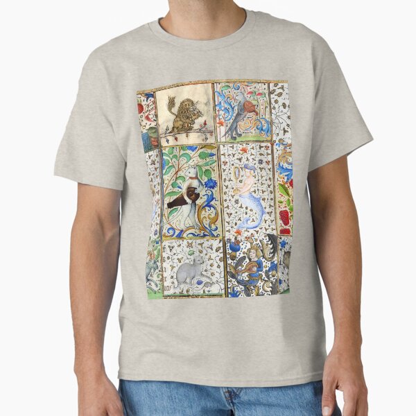 WEIRD MEDIEVAL BESTIARY PLAYING MUSICAL INSTRUMENTS AMONG FLOWERS AND FRUITS T-Shirt