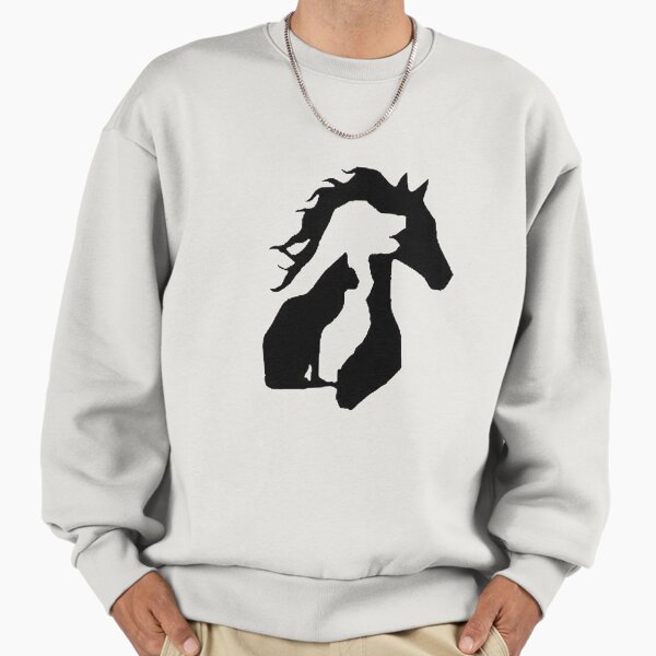 Horse dog cat silhouette Sweatshirt