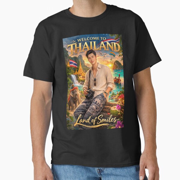 Welcome to Thailand – Land of Smiles | Tropical Travel Poster | Thai Culture & Bangkok Adventure Illustration T-Shirt