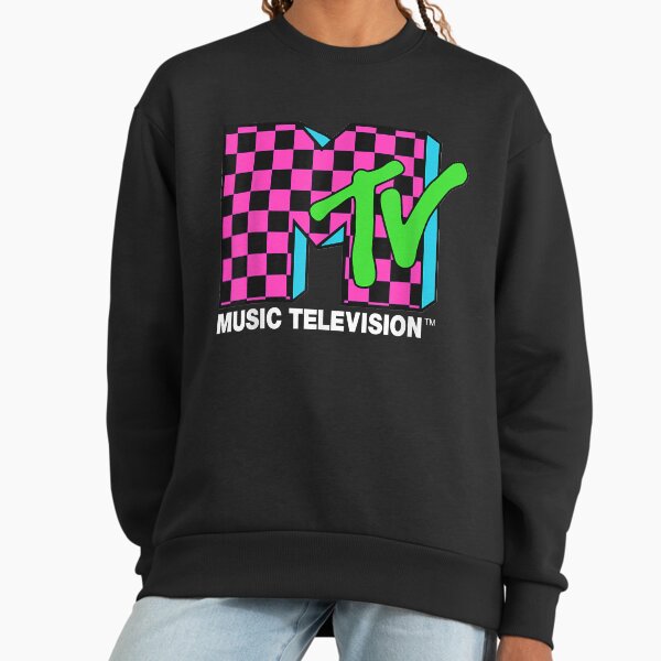 Classic mtv logo pink and blue checker design Sweatshirt