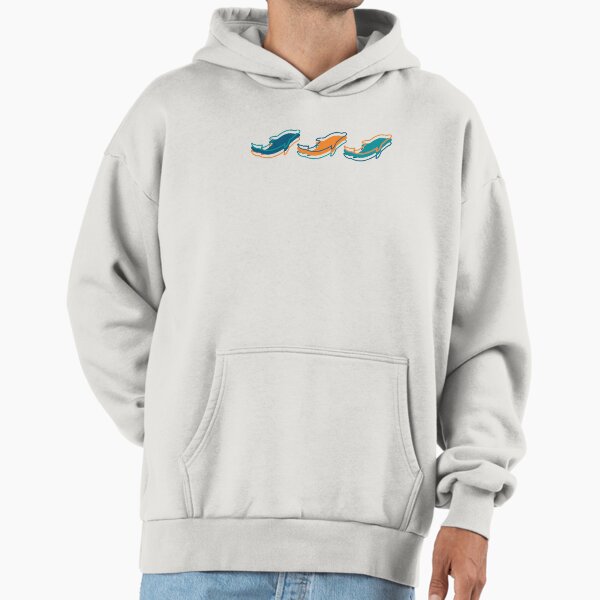 Miami Dolphins Pattern, White Background Hoodie