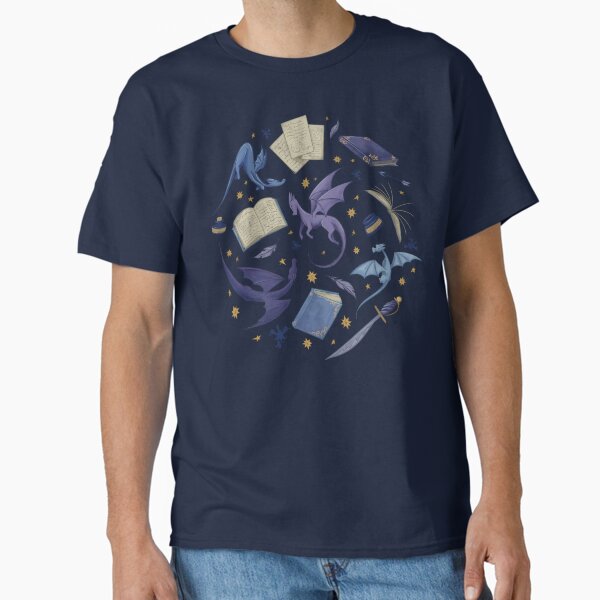 Book Dragon Pattern T-Shirt