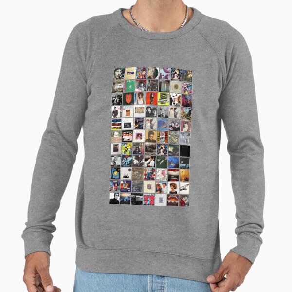 80s Vinyl Covers - 1980s Music - Vintage Album Cover Art Lightweight Sweatshirt