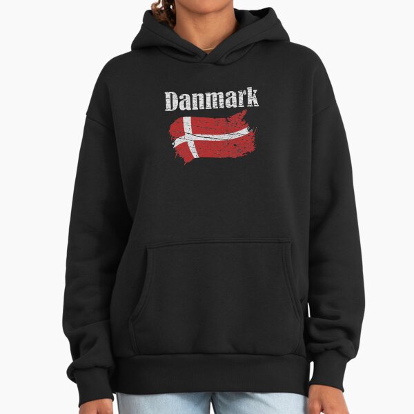 Danmark Danish Flag Vintage Graphic - Denmark Lovers Tourists Souvenir Cool National Gift Hoodie