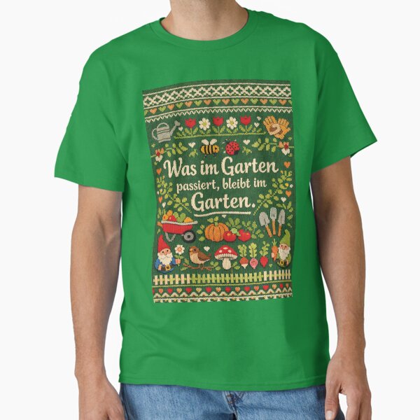 Garden Love Knitting Design: What happens in the garden T-Shirt