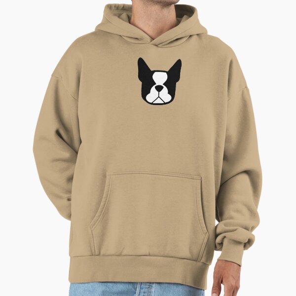 Boston Terrier face in black and white - bold Boston silhouette - copyright Smooshface United - Boston Terrier gift Hoodie