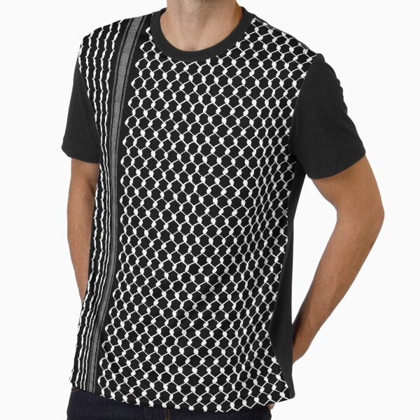 Palestinian Traditional Hatta Kufiya Pattern #2 Freedom Iconic Palestine Folk Design - wht Graphic T-Shirt