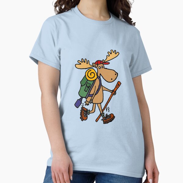 Funny Cool Moose Hiker T-Shirt