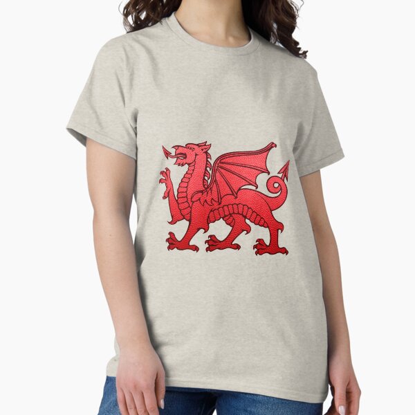 Welsh Red Dragon. Leather texture. T-Shirt