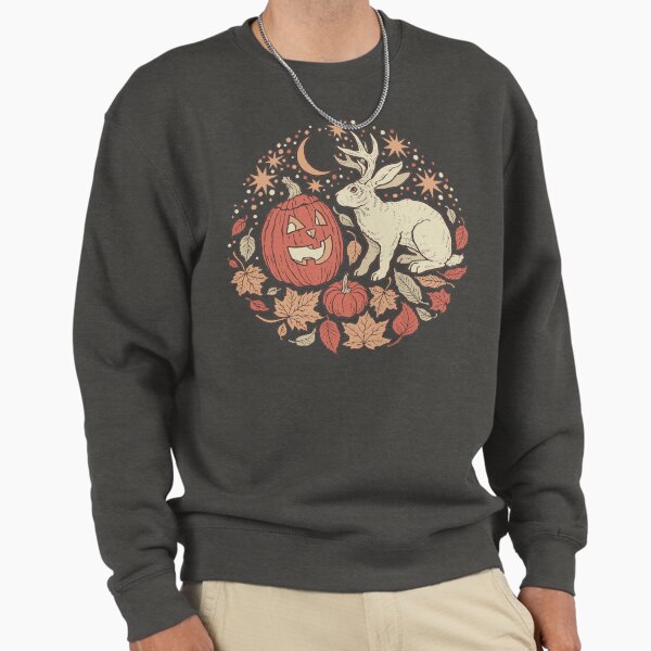 Halloween Friends | Jackalope and Jack-O-Lantern Autumn Art Sweatshirt