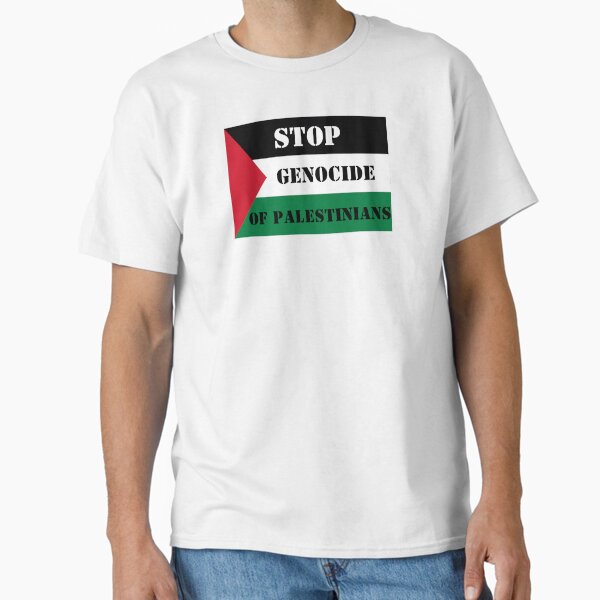 Stop Genocide of Palestinians Free Palestine with Flag T-Shirt