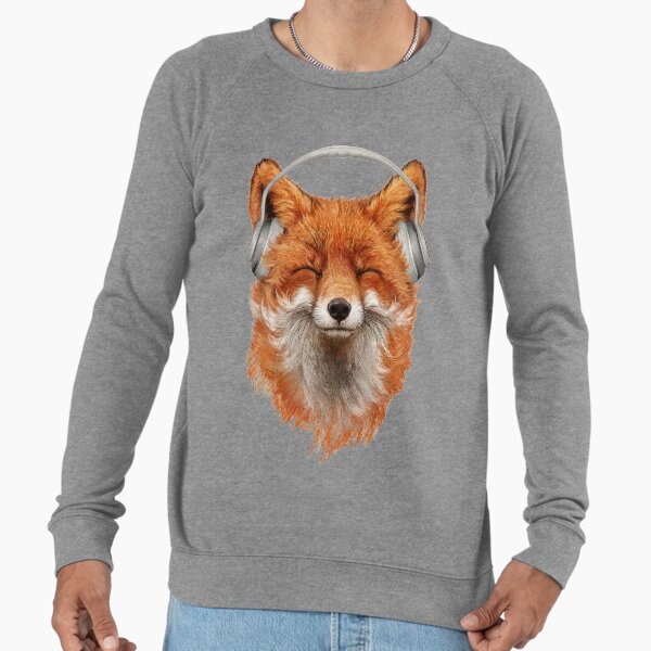 Smiling Musical Fox Lightweight Sweatshirt
