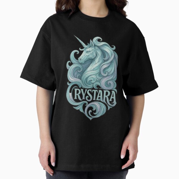 Crystara The Crystal Unicorn – Legendary Unicorn, Magical Fantasy Horse, Mythical Creature, Enchanted Rainbow, Fairy Tale Magic T-Shirt