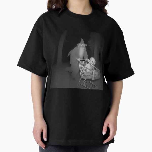 Grey W.i.z.a.r.d Pushing G.o.l.l.u.m Meme T-Shirt
