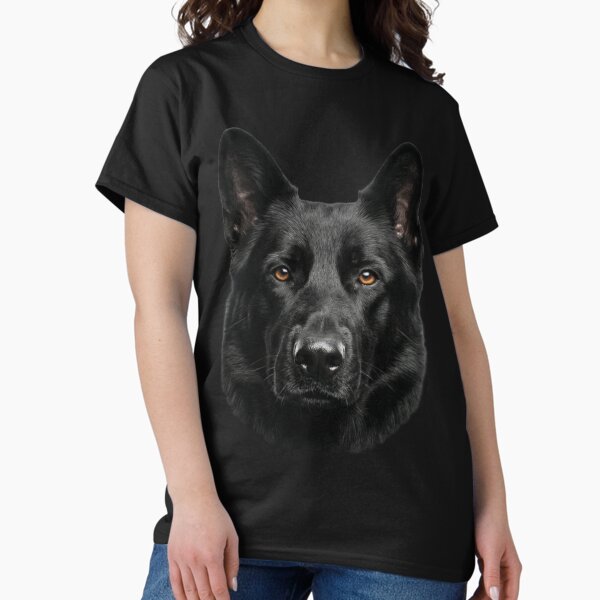 Realistic Black Dog Portrait Art T-Shirt