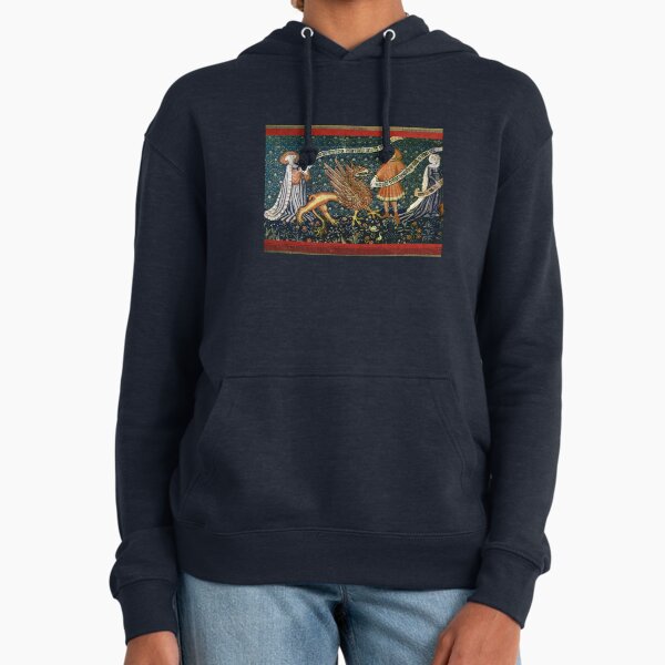 ANTIQUE LOVE TAPESTRY WITH GRIFFIN Medieval Bestiary Hoodie