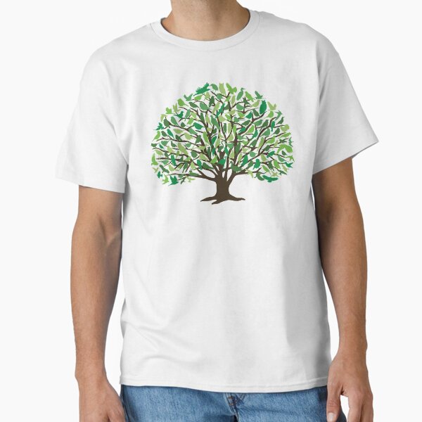 Oak Woodland Birds Summer Green Tree Art T-Shirt